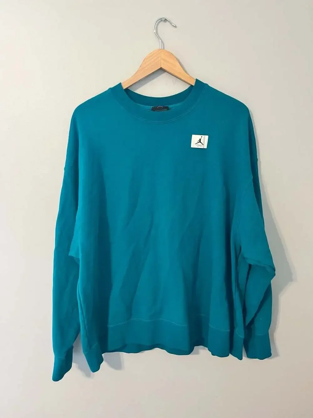 Air Jordan,Turquoise Flight Fleece,Oversized Crewneck,Streetwear,Athleisure,L